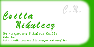 csilla mikulecz business card